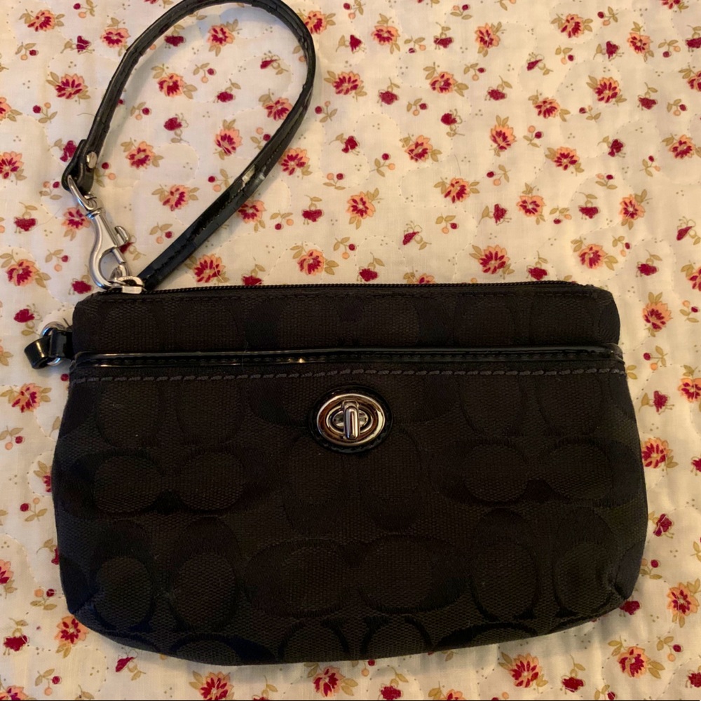 Coach Canvas Wristlet- Black